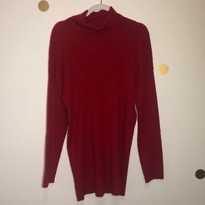 Long sleeve Turtleneck Red Dress